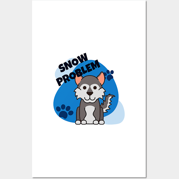 Snow Problem Husky Malamute Sled Dog Wall Art by LoveofDog